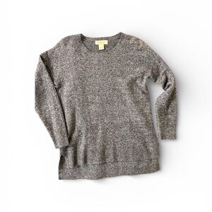 Peck & Peck 100% Cashmere Heathered Gray Crew Neck Sweater